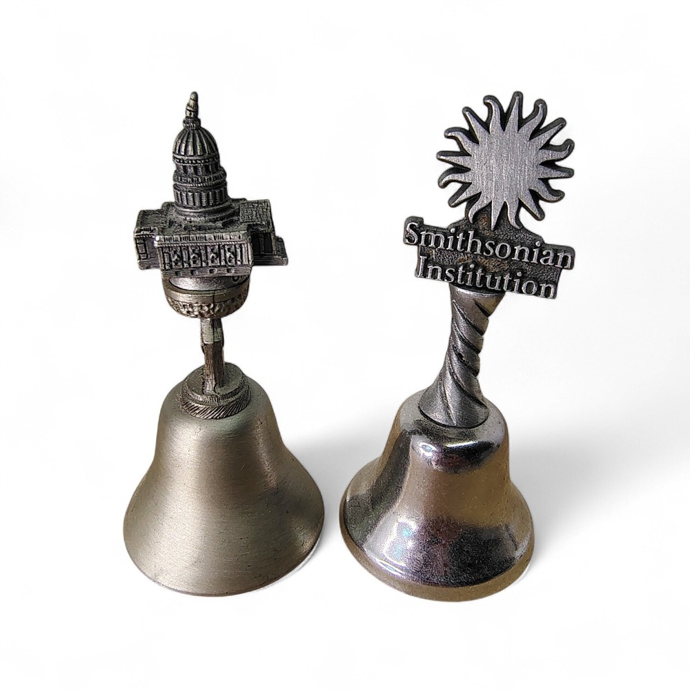 Washington‎ DC Souvenir Bells Set Capitol Smithsonian Silver Tone Vintage
